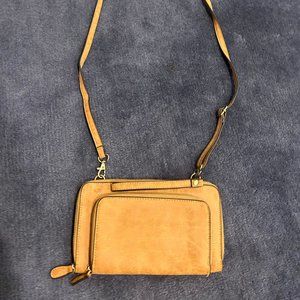 Joy Susan Brown Crossbody Clutch
